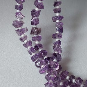 50 Center Drilled Amethyst Polished Chips: 4-6mm Purple Beads
