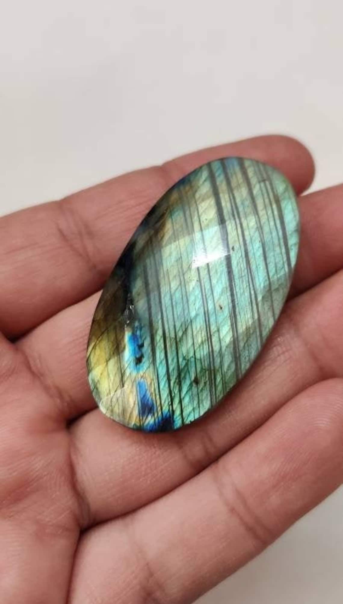 Finest Large Natural Labradorite faceted rose cut Oval Shape Etsy
