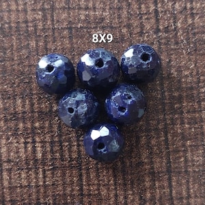 1 Piece Color Treated Blue Sapphire Corundum faceted Center Drilled Round Balls/Sapphire Corundum Round Beads/Blue Sapphire Corundum Beads