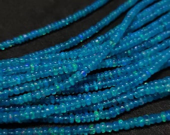 Paraiba Blue Ethiopian Opal Rondelle Beads - 16" Strand (3-5mm) / 1694
