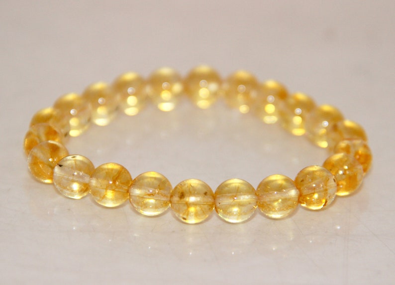 Stretch Beaded Bracelet Handmade Bracelet Citrine Beaded Bracelet Beaded Gemstone Bracelet Crystal Bracelet Simple Beaded Bracelet