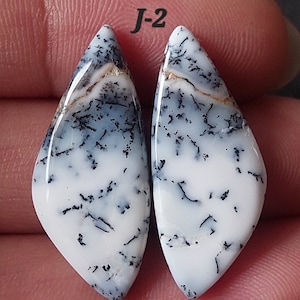 Mix vorm natuurlijk dendriet opaal cabochon paar/Mix vorm dendriet opaal edelsteen bijpassend paar/dendriet opaal paar voor sieraden/gratis boren/DO-J