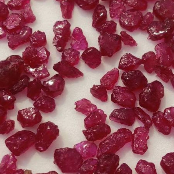 10 Pieces Superb Natural Ruby Rough/Ruby Gemstone/Ruby Raw/Red Ruby/Precious Ruby Rough/July Birth Stone/Loose Gemstone/7 to 10 Mm/