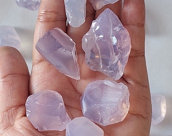 Large Lavender Quartz Raw Gemstone: Girasol Crystal (20-35mm)