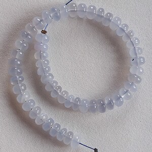 Aqua Chalcedony Rondelle Beads: 6.5mm Smooth Gemstone Strand/ RJS-030 image 8