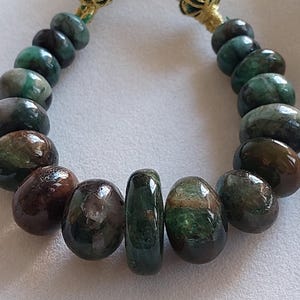 Natural Zambian Emerald Rondelle Bead Necklace: Gemstone Tassel Jewelry