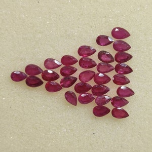 10 Pieces/aaa Natural Ruby/faceted Ruby Cut Stone/ruby Gemstone/pear ...