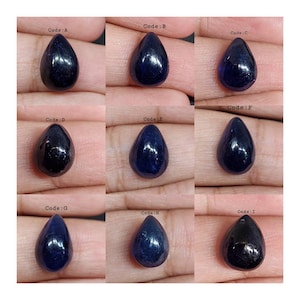 Zaffiro blu cabochon di qualità superba/pietra preziosa di zaffiro blu/forma a pera/zaffiro liscio/fondo piatto/pietra preziosa sciolta/zaffiro blu
