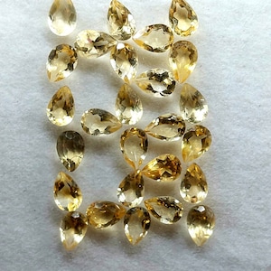 4x6 MM 5 Pieces Natural Citrine Cut Stone ~ Faceted Citrine Cut Stone ~Citrine Gemstone ~ Pear Shape ~Calibrated (mm) ,Clean Quality