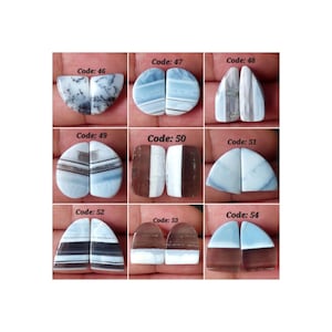 Paire de cabochons d'opale bleue Owyhee naturelle de forme fantaisie/Paire d'opale fantaisie/Opale bleue Owyhee/Paire assortie d'opale bleue pour bijoux/Perçage gratuit/BO-F