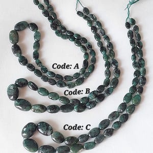 100 % Natural Emerald Smooth Oval Beads/5.5X8 to 11X15 Mm/Precious Beads/Smooth Oval Beads/Emerald Beads for Jewelry/18&quot; Strand/RJS-550