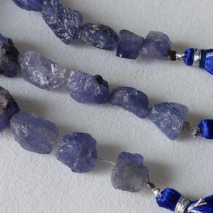 10 Pieces/ Natural Tanzanite Vertical Top Drilled Rough/Tanzanite Raw/Tanzanite Gemstone/Semi Precious Rough/Tanzanite Crystal/7 To 14 Mm .