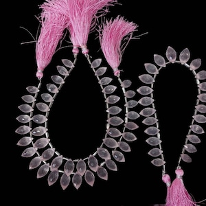 Natural Rose Quartz Dew Drop Briolette/Rose Quartz Briolette Faceted Beads/Dew Drop Briolette Fancy Beads/5.5x11 Mm-8.5x15.5 Mm/23 Pieces