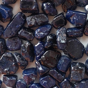 5 Royal Blue Sapphire Raw Gemstones: September Birthstone (10-20mm)