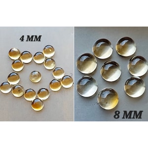 5 peças, 4 e 8 mm tamanho redondo natural amarelo citrino cabochões suaves/calibrado citrino cabochões suaves/novembro pedra de nascimento/CBN-026