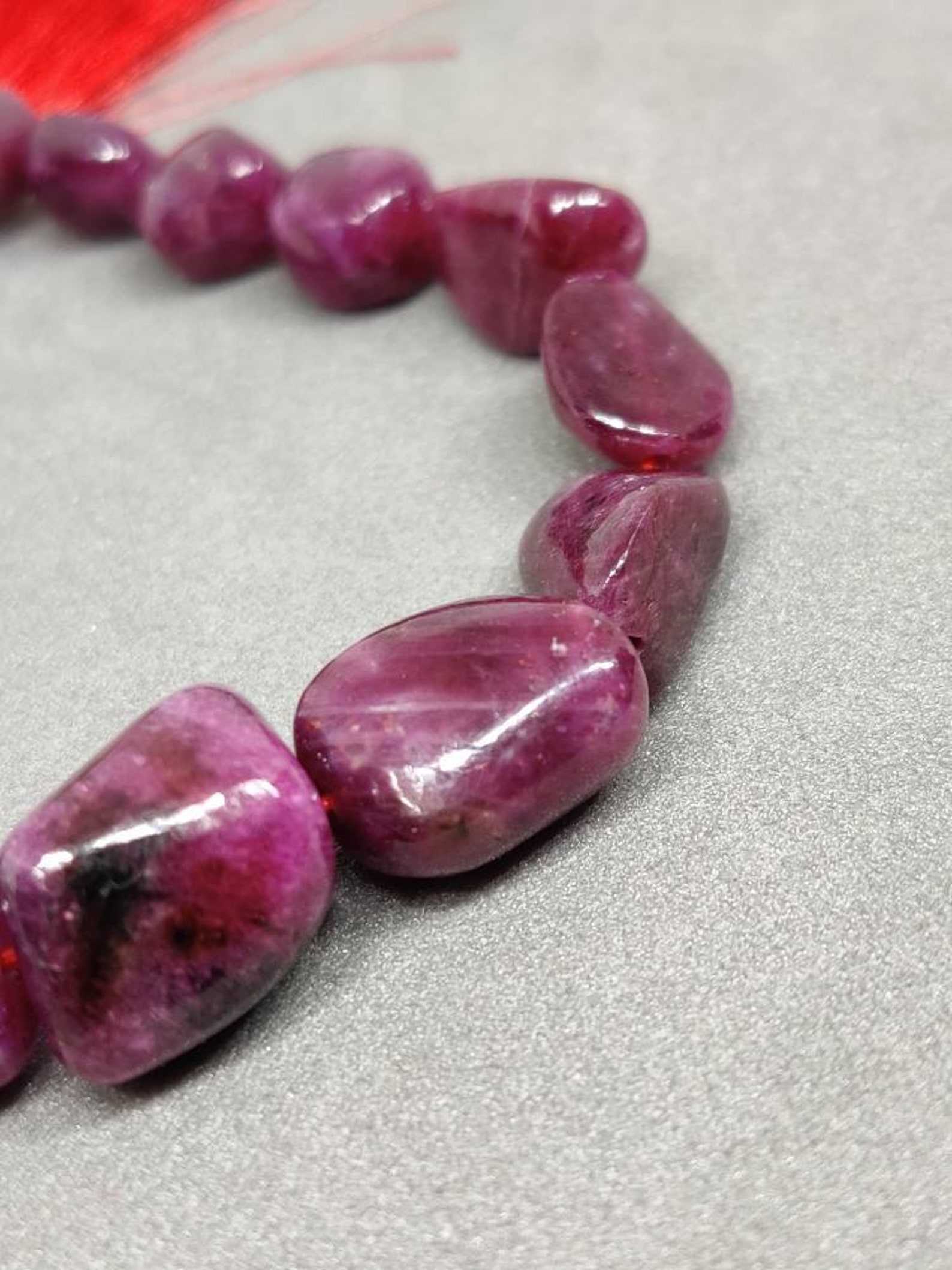 1 Strand Natural Ruby Plain Smooth Tumbled Gemstone/ruby Etsy