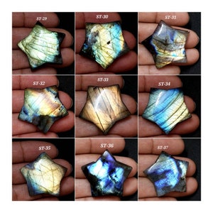 Traumhaft! Blauer Labradorit Stern Cabochon/glatte Labradorit Stern Form Edelstein/Stern Cabochon/Heiledelstein/Stein für Schmuck/ST-E