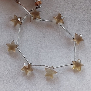 7&quot; strand, 8 Pieces, 10 Mm Natural Honey Quartz Faceted Star Shape Briolette/Honey Quartz Beads/Quartz Faceted Star Shape Beads /NMML212