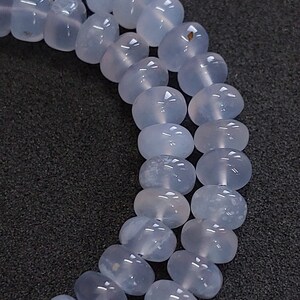 Aqua Chalcedony Rondelle Beads: 6.5mm Smooth Gemstone Strand/ RJS-030 image 3