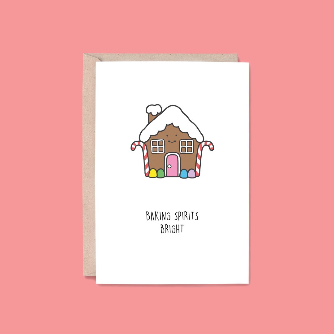 Christmas Card: Baking Spirits Bright | Gingerbread House (festive ...