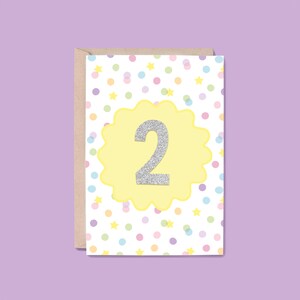 2 Years Milestone Greeting Card | Number (2nd Birthday Card, Milestone Birthday Card, Milestone Anniversary, Sober Anniversary Card)