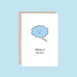 Thinking Of You Greeting Card | Thought Bubble (Sympathy Card, Bereavement Card, Condolences Card, Get Well Card, Pun Card, Cute Card)