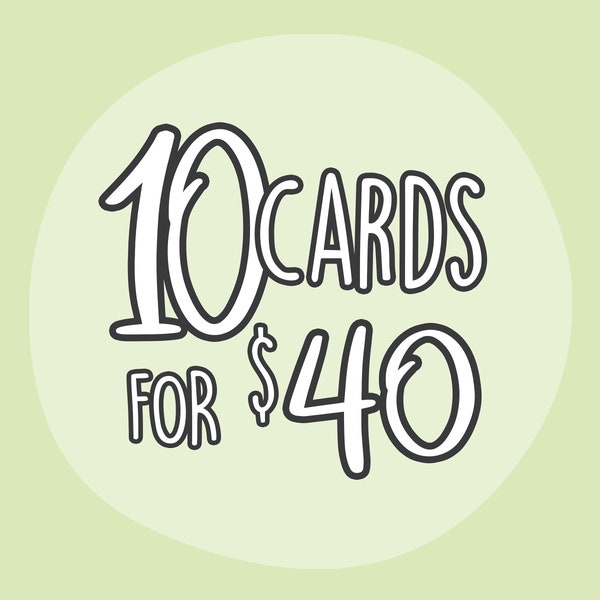 10 Greeting Card Bundle | Choose Your Own (Funny Card, Pun Card, Cute Card, Bulk Cards, Card Pack, Card Set, Assorted Cards, Card Multipack)