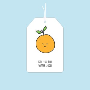 Peel Better Soon Gift Tag | Orange (Sympathy Gift Tags, Get Well Gift Tags, Get Better Soon Gift Tags, Pun Gift Tags, Cute Gift Tags)