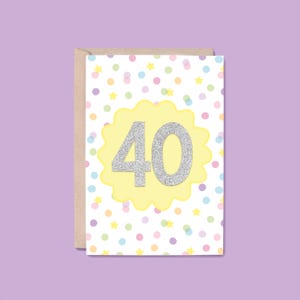 40 Years Milestone Greeting Card | Number (40th Birthday Card, Milestone Birthday Card, Milestone Anniversary, Sober Anniversary Card)