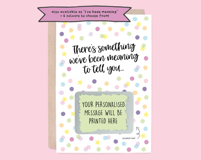 Meaning To Tell Scratch Me! Greeting Card | (Scratch To Reveal Card, Pregnancy Announcement, Engagement Announcement, Gender Reveal)