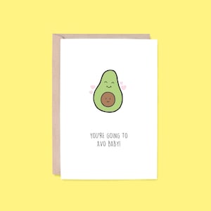 Avo Baby Greeting Card | Avocado (Congratulations Card, Baby Shower Card, Pregnancy Card, New Baby Card, Funny Card, Pun Card, Cute Card)