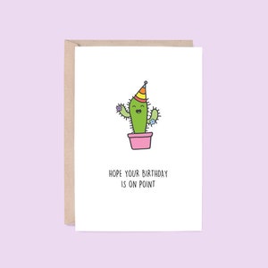 Birthday On Point Greeting Card | Cactus (Birthday Card, Plant Birthday Card, Funny Card, Pun Card, Cute Card, Plant Lover)