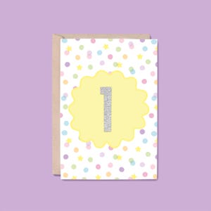 1 Year Milestone Greeting Card | Number (1st Birthday Card, Milestone Birthday Card, Milestone Anniversary, Sober Anniversary Card)