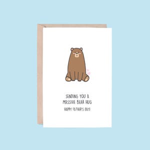 Bear Hug Father's Day Greeting Card | Bear (Dad Card, Card for Dad, Gift for Dad Thank You Card, Funny Card, Pun Card, Cute Card)