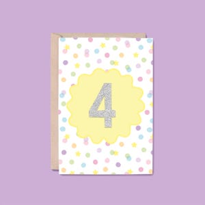 4 Years Milestone Greeting Card | Number (4th Birthday Card, Milestone Birthday Card, Milestone Anniversary, Sober Anniversary Card)