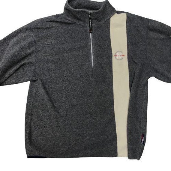 Nautica Competition Grey Fleece 1/4 Zip Sweater -… - image 2
