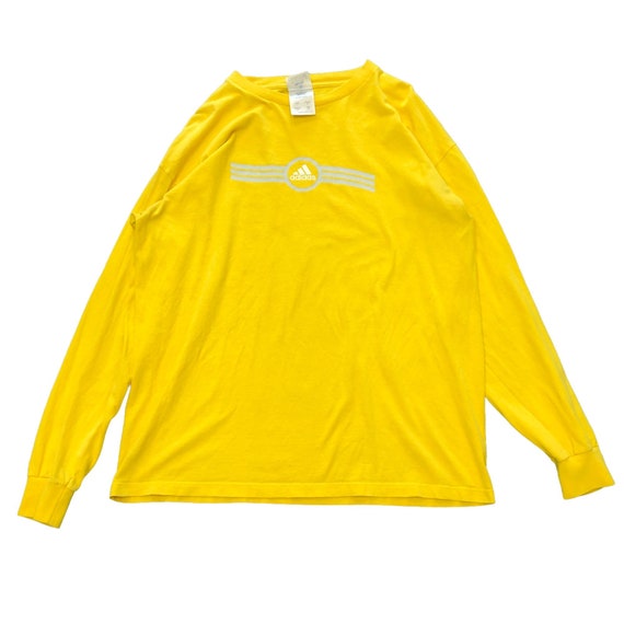 Vintage Pre-Owned Adidas Yellow Long Sleeve T-Shi… - image 1