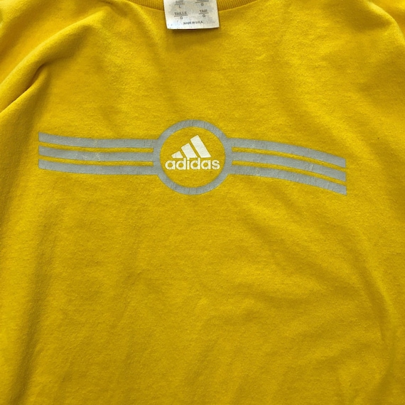 Vintage Pre-Owned Adidas Yellow Long Sleeve T-Shi… - image 2