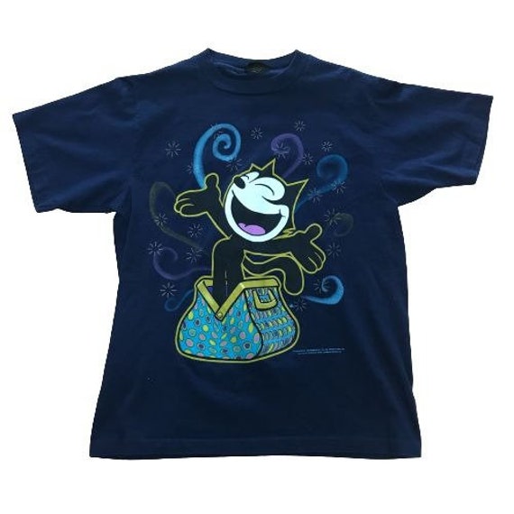 Changes Felix the Cat Cartoon Blue T-Shirt - Size… - image 1