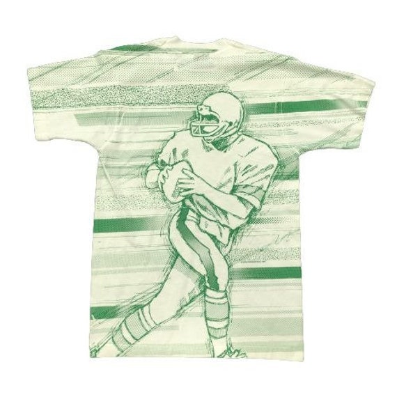 Screen Stars Football Green All Over Print T-Shir… - image 3