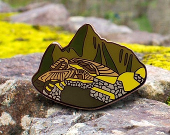 Machu Picchu Hard Enamel Pin, Peru Art, Peruvian Inca Trail Andes Mountain Gift & Souvenir