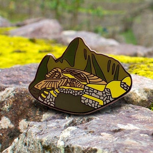 Machu Picchu Hard Enamel Pin, Peru Art, Peruvian Inca Trail Andes Mountain Gift & Souvenir
