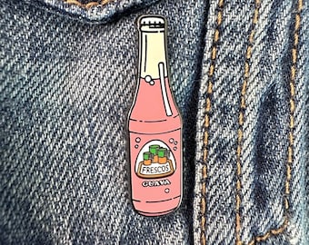 Frescos Guava Soda Bottle – Pink Mexican Drink Foodie Hard Enamel Lapel Pin