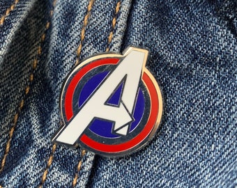 Avengers A Logo Superhero Shield Hard Enamel Metal Badge Lapel Pin