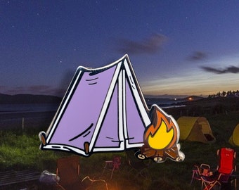 Camp Tent Hard Enamel Pin Campfire Camping Hiking Badge