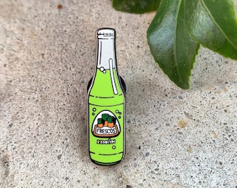 Frescos Limon Mexican Soda Lime Green Bottle Foodie Hard Enamel Lapel Pin