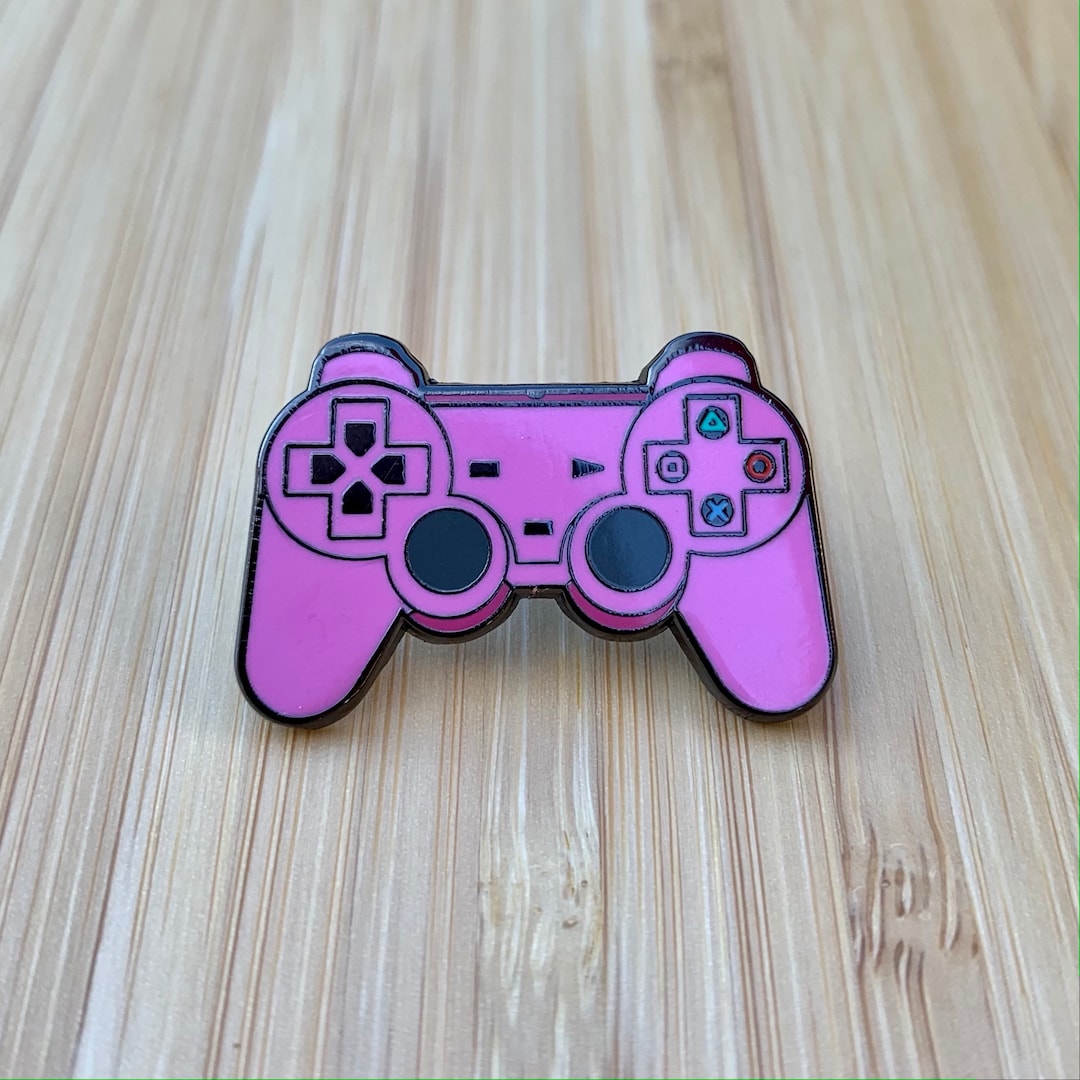 Playstation Pink Video Game Controller Pin Hard Enamel Lapel Badge Pin ...