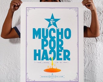 Elliot Tupac "Mucho Por Hacer" Signed Lithograph - Peruvian Chicha Art