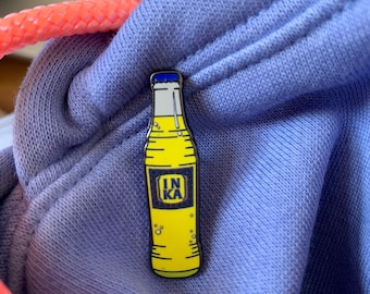 Inca Kola Enamel Pin – Peru Iconic Soda Bottle Pin, Peruvian Souvenir, Travel Keepsake, Retro Metal Lapel Pin
