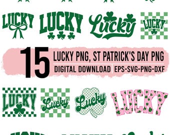 Womens Lucky PNG, Cute Shamrock Shirt Design, Happy St Patricks Day Sublimation, Irish Lucky Day PNG Digital Download